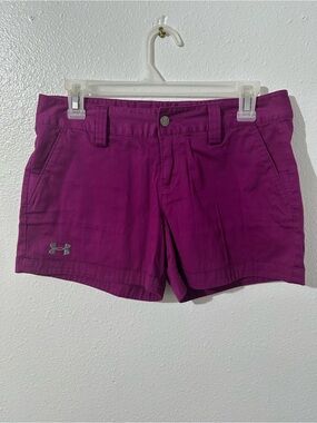 Under Armour Womens Sz 4 Purple Chino Shorts 4” Inseam Beach Athletic